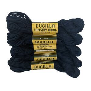Bucilla Tapestry Wool Moth Resistant 40 Yards Blue Color 1964 Lot 1242 Lot of 5